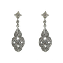 Sterling Silver Dangle Bride Earrings